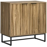 HOMCOM Dulap de depozitare industrial , bufet cu 2 usi si picioare de otel pentru sufragerie,dormitor, Gri(m-1)