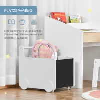 HOMCOM 2-in-1 Lauflernwagen Aufbewahrungsbox Baby Lauflernhilfe Spielzeugkiste mit Räder Griff Bücherkiste Aufbewahrungskorb für 1-4 Jahre Kinder Spielzimmer MDF-Platte Grau 47 x 35 x 45,5 cm(m-5)