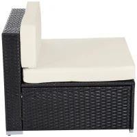 Outsunny set mobilier de exterior din ratan, 7 piese, maro(m-9)