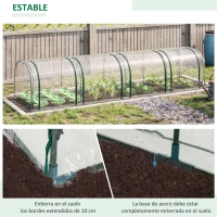 Outsunny Invernadero Caseta 400x100x80cm para Jardín Terraza Cultivo de Plantas Semilla Invernadero de Jardín Vivero Casero tipo Túnel Marco Acero y PVC(m-5)