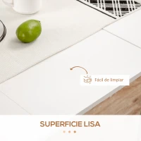 HOMCOM Mesa de Comedor Extensible para 4-6 Personas Mesa Auxiliar Multifuncional para Estudio Cocina 180x85x75 cm Blanco(m-6)