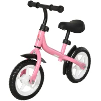 HOMCOM Bicicleta sin Pedales Infantil Altura Ajustable para Principiantes de +3 Años con Ruedas con Relieve Diseño Novedoso Bicicleta de Equilibrio 71x32x56 cm Rosa(m-1)