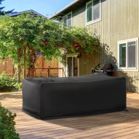 Outsunny Funda Protectora para Muebles de Jardín 154x94x66 cm Cubierta de Muebles de Mesas Exterior Tela Oxford 600D Impermeable con Hebillas para Patio Terraza Negro(m-2)