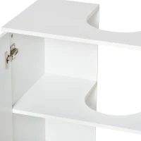 kleankin Mueble para Debajo del Lavabo Armario Baño de Suelo de Madera con 2 Puertas y Estante Interior Estilo Moderno 60x30x60,5 cm Blanco(m-7)