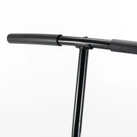 HOMCOM Trampolín de Fitness Ø122 cm Cama Elástica con Mango Ajustable de 3 Niveles 122-138 cm Funda Protectora y Marco de Acero para Interiores y Exteriores Negro y Azul(m-9)