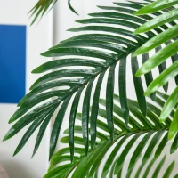 Outsunny Planta Artificial Palmera Altura 120 cm Árbol Artificial con 3 Troncos y 19 Hojas para Decoración Hogar Oficina Ø16x120 cm Verde(m-8)