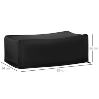 Outsunny Funda Protectora para Muebles de Jardín 154x94x66 cm Cubierta de Muebles de Mesas Exterior Tela Oxford 600D Impermeable con Hebillas para Patio Terraza Negro(m-3)