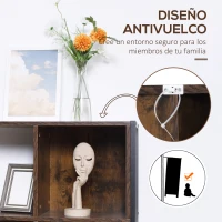 HOMCOM Estantería de Estilo Industrial de Madera con 7 Compartimentos para Salón Oficina 74x30x155 cm Marrón Rústico(m-7)