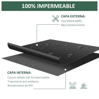 Outsunny Funda Protectora para Muebles de Jardín 154x94x66 cm Cubierta de Muebles de Mesas Exterior Tela Oxford 600D Impermeable con Hebillas para Patio Terraza Negro(m-5)