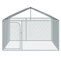 PawHut Perrera de Exterior con Toldo Jaula para Perros Mascotas de Metal Galvanizado con Cerradura para Jardín Patio 230x230x172 cm Plata(m-7)
