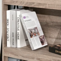 HOMCOM Estantería Librería de 4 Niveles con Laterales Reforzados de Metal para Sala de Estar Oficina Estudio 80x32x167,5 cm Marrón Rústico(m-8)