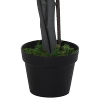 Outsunny Planta Artificial Ficus Artificial de 145 cm con 756 Hojas y Maceta para Decoración Interior Ø20x145 cm Verde(m-8)