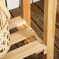 Outsunny Huerto Urbano Elevado de Madera con Celosía para Enredaderas y Ruedas para Plantas Flores 79x29x130 cm Natural(m-8)