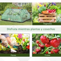 Outsunny Invernadero de Terraza Jardín 180x140x80 cm Tipo Caseta de Acero Plástico con Puertas y Ventanas Enrollables para Cultivo de Plantas Verduras Flores Verde(m-7)