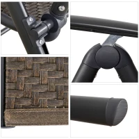 Outsunny Set de 2 Sillas Plegables de Ratán Jardín con Respaldo Alto y Ajustable de 7 Posiciones para Patio Terraza Exteriores 57x67,5x104 cm Gris(m-9)