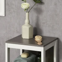 kleankin Estantería de Suelo para Baño de 3 Niveles Estante de Almacenaje Multiusos para Cocina Salón 32x30x82 cm Blanco(m-9)