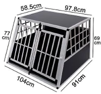 Pawhut Gaiola Hermética de Transporte Para animaisde estimação de Alumínio e Contraplacado  104x91x69cm(m-3)