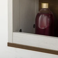 kleankin Armario de Baño de Pared Moderno Mueble Colgante Multifuncional con 3 Estantes 50x20x56 cm Blanco y Nogal(m-6)