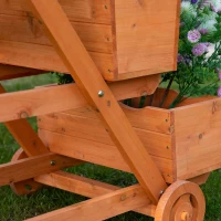 Outsunny Fioriera da Balcone Verticale a 3 Livelli, Carrello Porta Piante da Esterno Portafiori in Legno con Foro di Drenaggio e 4 Ruote, 48 x 82 x 89.5cm(m-9)