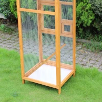 PawHut Jaula para Pájaros Grande de Madera de Abeto con 2 Puertas Bandeja Extraíble y Techo Asfáltico 68x63x165cm Madera(m-9)