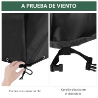 Outsunny Funda Protectora para Muebles de Jardín 154x94x66 cm Cubierta de Muebles de Mesas Exterior Tela Oxford 600D Impermeable con Hebillas para Patio Terraza Negro(m-6)