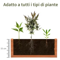 Outsunny Fioriera da Balcone Verticale a 3 Livelli, Carrello Porta Piante da Esterno Portafiori in Legno con Foro di Drenaggio e 4 Ruote, 48 x 82 x 89.5cm(m-5)