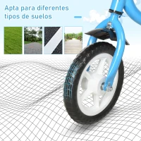 HOMCOM Bicicleta sin Pedales Infantil Altura Ajustable para Principiantes de +3 Años con Ruedas con Relieve Diseño Novedoso Bicicleta de Equilibrio 71x32x56 cm Azul(m-8)