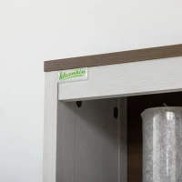 kleankin Armario de Baño de Pared Moderno Mueble Colgante Multifuncional con 3 Estantes 50x20x56 cm Blanco y Nogal(m-8)