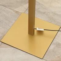 HOMCOM Lámpara de Pie de Metal de Estilo Moderno con Luces LED para Salón Dormitorio Oficina 20,5x20,5x147 cm Dorado(m-9)