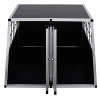 Pawhut Gaiola Hermética de Transporte Para animaisde estimação de Alumínio e Contraplacado  104x91x69cm(m-8)