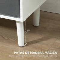 HOMCOM Mueble de TV para Televisores de hasta 50" con 2 Cajones de Tela y Estantes Abiertos110x29x46,5 cm Blanco y Gris(m-7)