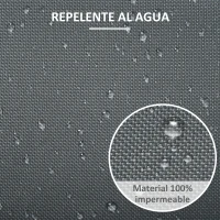 Outsunny Funda Protectora para Muebles de Jardín Tela Oxford 600D Impermeable Cubierta de Muebles de Mesas Sillas Sofás Exterior con Cordón y Hebilla 190,5x72x76 cm Gris(m-5)