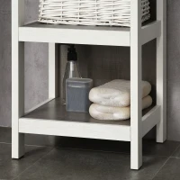 kleankin Estantería de Suelo para Baño de 3 Niveles Estante de Almacenaje Multiusos para Cocina Salón 32x30x82 cm Blanco(m-8)