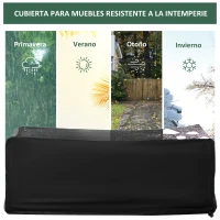 Outsunny Funda Protectora para Muebles de Jardín 154x94x66 cm Cubierta de Muebles de Mesas Exterior Tela Oxford 600D Impermeable con Hebillas para Patio Terraza Negro(m-4)