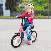 HOMCOM Bicicleta sin Pedales Infantil Altura Ajustable para Principiantes de +3 Años con Ruedas con Relieve Diseño Novedoso Bicicleta de Equilibrio 71x32x56 cm Rosa(m-2)