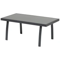 Conjunto Set Muebles de Jardín para Interiores y Exteriores 4 Piezas Incluye Una Mesa 84x44x36cm Dos Sillones 67x60x76 cm y Una Sofá 67x110x76 cm Estilo Elegante Negro(m-4)