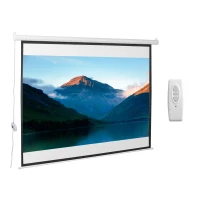 HOMCOM Tela de Projeção Elétrica Portátil Universal100" 4:3 com Controlo Remoto Suspensa na Parede 203x152 cm Branco(m-1)