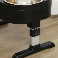 PawHut  Boluri inaltate reglabile pentru caini cu suport, Alimentator inaltat pentru caini de talie mica, medie, mare, cu 2 boluri din otel inoxidabil, Alimentator lent, inaltimi de 11 cm/ 29 cm(m-9)