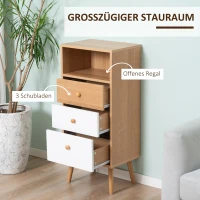 HOMCOM boekenplank wandplank staand plank scheidingswand decor plank kast meerdere vakken met lades opbergvak kantelvast design spaanplaat wit + naturel 40 x 29 x 90 cm(m-4)