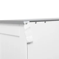 kleankin Badezimmerschrank Freistehender Bademöbel Badschrank Schrank mit Schublade Weiß+Grau 68 x 33 x 76 cm(m-9)