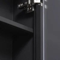 kleankin Szafka z lustrem, szafka łazienkowa z 3 warstwami dla łazienki, kolor czarny(m-9)