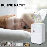 HOMCOM Luftentfeuchter Raumgröße 16-20㎡ 16L/24h elektrisch Raumentfeuchter 2000ml Entfeuchter gegen Feuchtigkeit mit Rollen für Badezimmer Wohnzimmer Schlafzimmer ABS Weiß 28 x 20 x 50,5 cm(m-6)