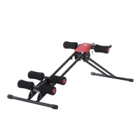 HOMCOM Rugtrainer buiktrainer buikspieren sportuitrusting fitness LCD-scherm inklapbaar(m-5)