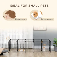 PawHut  Cusca pentru animale mici pentru animale de companie, Cusca pentru animale mici, 18 bucati, Cusca C & C, cu usa, legaturi de cablu, pentru interior, exterior, pentru arici, porcusori de guinea(m-4)