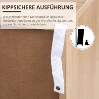 HOMCOM boekenplank wandplank staand plank scheidingswand decor plank kast meerdere vakken met lades opbergvak kantelvast design spaanplaat wit + naturel 40 x 29 x 90 cm(m-6)