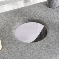 PawHut Kratzbaum groß 155 cm Katzenbaum mit Hängematte Kletterbaum für Katzen Mehrstufiges Katzenkratzbaum mit Katzenkiste, Weichkissen Katzenmöbel Sisal Grau&Weiß(m-9)