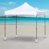 4 x gewichten paviljoen standvoet partytent vulling PE ∅24 x 25 h cm wit(m-2)