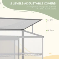 Outsunny Sun Plate 3-Tier Greenhouse Polycarbonate Panel Roof Vent w/ Foundation -Silver(m-6)