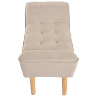 HOMCOM® gepolsterde bank retro zitbank linnen houten voeten zitkist kruk, linnen + hout, beige, 117x46x55cm(m-6)