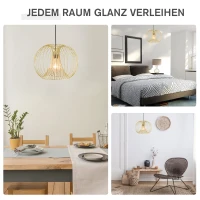 HOMCOM hanglamp plafondlamp moderne hanglamp E27 40 W staal goud Ø 37 x 150 h cm(m-7)